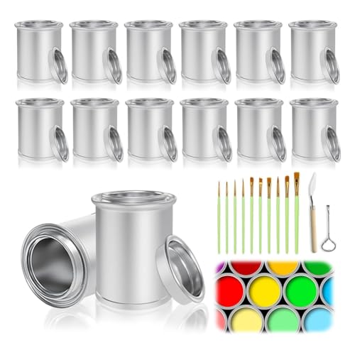 Eieenotee 12er-Pack Leere Farbdosen mit Deckel, Leere, Ungefütterte Farbdosen mit 1/2 Tasse Fassungsvermögen, Farbbehälter zum Aufbewahren Von Farbe, zum Malen und Basteln Eieenotee 12er-Pack Leere Farbdosen mit Deckel, Leere, Ungefütterte Farbdosen mit 1/2 Tasse Fassungsvermögen, Farbbehälter zum Aufbewahren Von Farbe, zum Malen und Basteln von Eieenotee