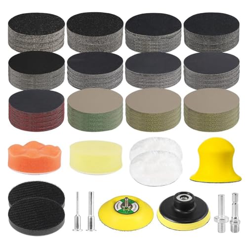 Eieenotee 133-Teiliges Schleifscheiben-Bohrer-Polierset, Schleifaufsatz, 3-Nass-Trocken-Scheinwerfer-Restaurierungsset, Schleifpapier von Eieenotee