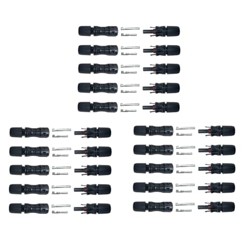 Eieenotee 15 Paar Solar-Stecker/Buchse, 30 A, 1500 V, PV, IP67, Photovoltaik-Anschlussstecker, Wasserdicht, Ersatzteile, Zubehör von Eieenotee