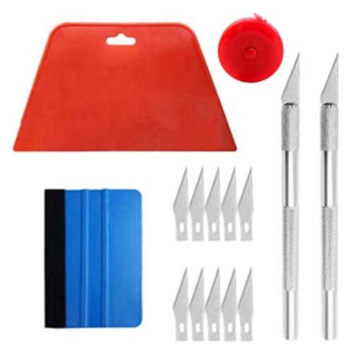 Eieenotee 15-Teiliges Set Doppelseitiger Schaber, Dichtungsschaber, Folienwerkzeug-Set mit Walze, Harter Schaber, Maßband, Messer-Set Eieenotee 15-Teiliges Set Doppelseitiger Schaber, Dichtungsschaber, Folienwerkzeug-Set mit Walze, Harter Schaber, Maßband, Messer-Set von Eieenotee