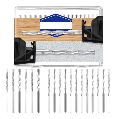 Eieenotee 18-Teiliger Trockenbaubohrer 1/8 Holzbohrer Pilot Point Schneidbohrer-Set, M2 Schnellarbeitsstahl von Eieenotee