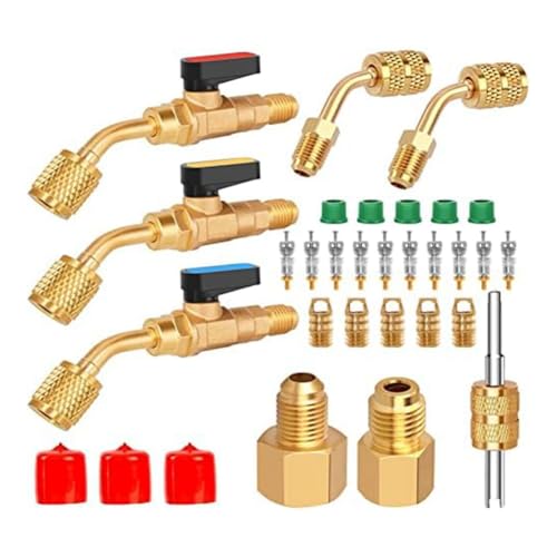Eieenotee 1Set Klimaanlage Winkelkugelhahn Ersatzteile Zubehör für R410A R134AR12 R22 AC HVAC für Mini-Split-System Eieenotee 1Set Klimaanlage Winkelkugelhahn Ersatzteile Zubehör für R410A R134AR12 R22 AC HVAC für Mini-Split-System von Eieenotee