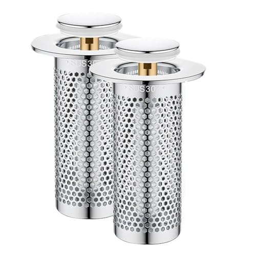 Eieenotee 2 Stück Edelstahl-Bodenablauffilter, Badewannen-Waschbeckensieb, Up-Waschbeckenfilter, für Küche, Badewanne, Waschbecken-Wasserleitung Eieenotee 2 Stück Edelstahl-Bodenablauffilter, Badewannen-Waschbeckensieb, Up-Waschbeckenfilter, für Küche, Badewanne, Waschbecken-Wasserleitung von Eieenotee