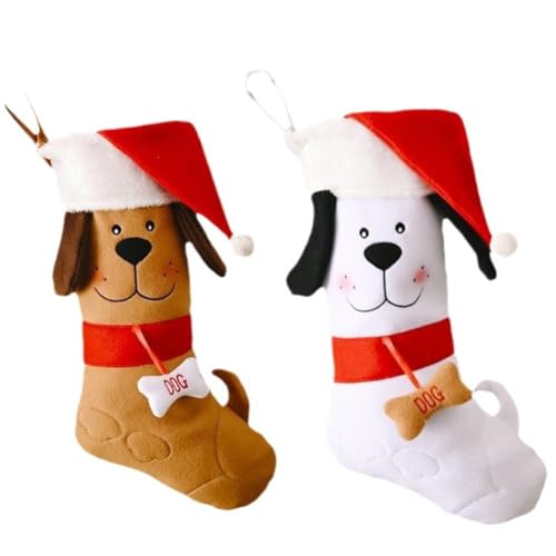 Eieenotee 2 X Weihnachtsstrümpfe in Form Eines Hundegesichts, zum Aufhängen, Haustiersocken, Weihnachtsdekoration, Kamin, zum Aufhängen, Socken, Geschenk für Hunde und Katzen Eieenotee 2 X Weihnachtsstrümpfe in Form Eines Hundegesichts, zum Aufhängen, Haustiersocken, Weihnachtsdekoration, Kamin, zum Aufhängen, Socken, Geschenk für Hunde und Katzen von Eieenotee