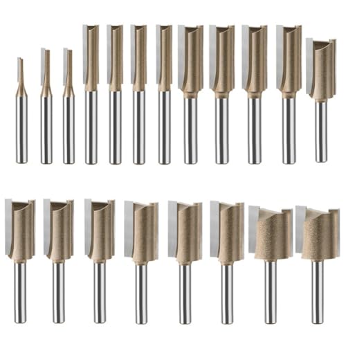 Eieenotee 20 Stück 1/4 Schaft 3-25 mm Holzbearbeitungs-Fräser Gerades Messer Fräser Trimmmaschine Gravur Eieenotee 20 Stück 1/4 Schaft 3-25 mm Holzbearbeitungs-Fräser Gerades Messer Fräser Trimmmaschine Gravur von Eieenotee