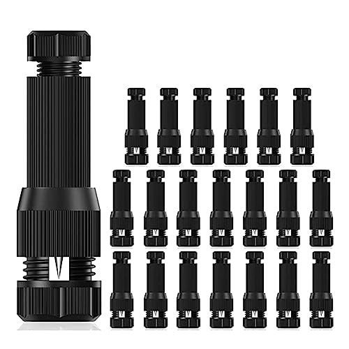 Eieenotee 20 Stück Wasserdichte Steckverbinder 12-20 Gauge für Wegeleuchten, Strahler, Flutlichter, Bodenleuchten Eieenotee 20 Stück Wasserdichte Steckverbinder 12-20 Gauge für Wegeleuchten, Strahler, Flutlichter, Bodenleuchten von Eieenotee