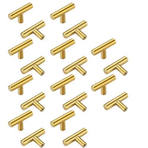Eieenotee 20er Pack 2- Gold T-Bar Messingkn?pfe, Einloch-Ziehgriffe f¨¹r Schrank- und Schubladent¨¹ren Eieenotee 20er Pack 2- Gold T-Bar Messingkn?pfe, Einloch-Ziehgriffe f¨¹r Schrank- und Schubladent¨¹ren von Eieenotee