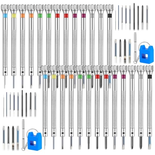 Eieenotee 26-Teiliges Uhrenschraubendrehersatz, Kleiner Schraubendrehersatz, Mini-Schraubendreher, Elektronik-Reparaturwerkzeug-Set Eieenotee 26-Teiliges Uhrenschraubendrehersatz, Kleiner Schraubendrehersatz, Mini-Schraubendreher, Elektronik-Reparaturwerkzeug-Set von Eieenotee