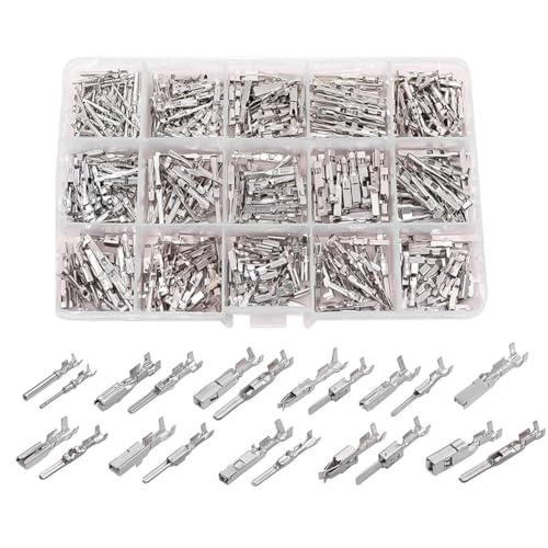 Eieenotee 290 St¨¹ck Kfz-Kabelklemmen-Stiftverbinder, 1-3,5 mm, Nicht Isolierte Stecker, Demontage, M?nnliche und Weibliche Crimpstifte von Eieenotee