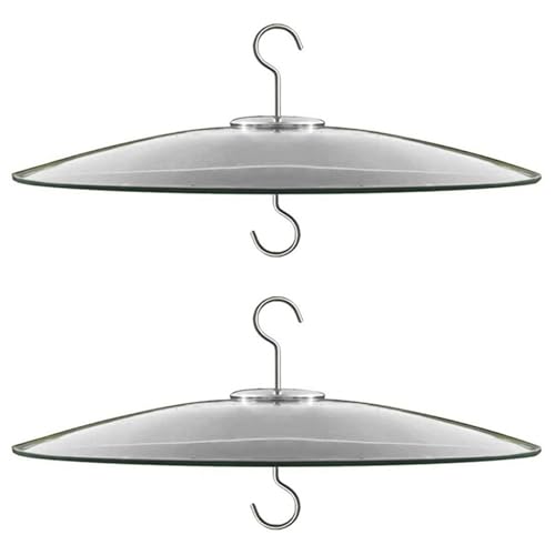 Eieenotee 2X Glas-Eichh?rnchen-Abschirmung f¨¹r Vogelfutters?ulen - Sch?ferhaken/Pfosten f¨¹r Aufh?ngen - Transparenter 13 ? Wetterschutz von Eieenotee