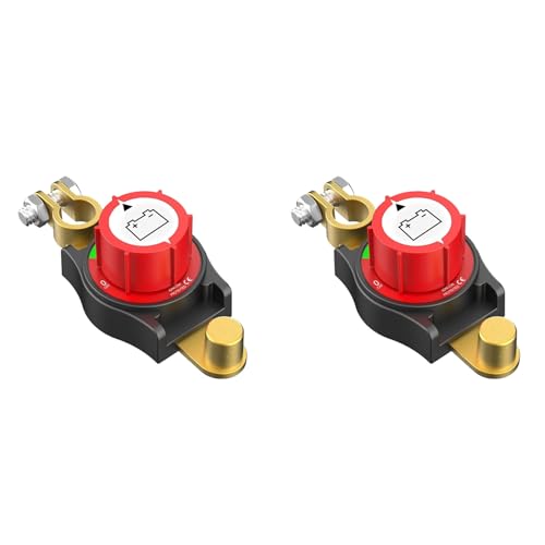 Eieenotee 2X Oberer Batterietrennschalter 12 V, Batterie-Kill-Schalter Minus ein/Aus 12-48 V Oberer Batterieschalter f¨¹r Autos von Eieenotee