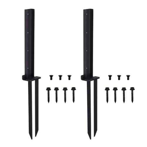 Eieenotee 2er-Pack Heavy-Duty-Stahlzaunpfostenreparaturstützen Bodenanker-Groundspike Zur Reparatur von Eieenotee
