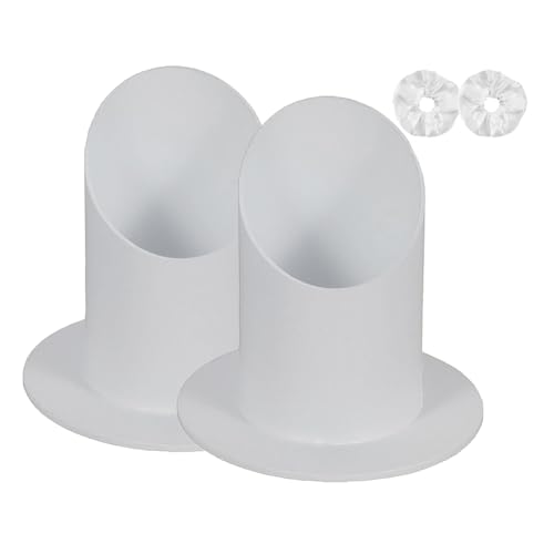 Eieenotee 2er-Pack Kommunionkerzenhalter mit Tropfschutz, Elegante Weiße Stabkerzenständer Zur Taufe von Eieenotee