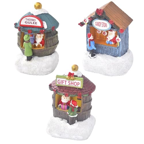 Eieenotee 3 X Leuchtende Weihnachtshaus-Szene, Weihnachtsmann, Ferienhaus, Weihnachtsschmuck, Winterszene für Den Schreibtisch zu Hause Eieenotee 3 X Leuchtende Weihnachtshaus-Szene, Weihnachtsmann, Ferienhaus, Weihnachtsschmuck, Winterszene für Den Schreibtisch zu Hause von Eieenotee