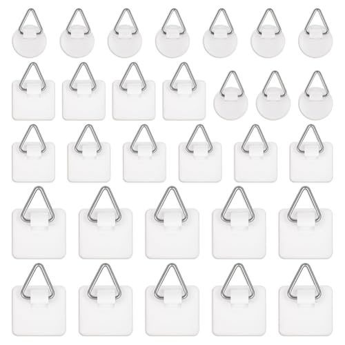 Eieenotee 30er-Pack Selbstklebende Bilderhaken zum Aufh?ngen Von Bildern Ohne N?gel, Selbstklebende Wandaufh?nger, Klebrige Bilderaufh?nger von Eieenotee