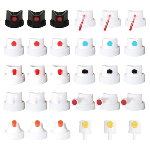 Eieenotee 30pcs SprayPaint-Kappen & Düsen-Kit-Adapter-Set für Weibliche Dosen, Sprühdüsen-Künstler-Spraycontrol-Kit Eieenotee 30pcs SprayPaint-Kappen & Düsen-Kit-Adapter-Set für Weibliche Dosen, Sprühdüsen-Künstler-Spraycontrol-Kit von Eieenotee