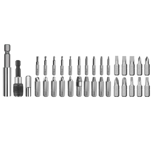 Eieenotee 33-Teiliges Set zum Ausdrehen Beschädigter Schrauben und Schraubendreher-Bits-Set zum Einfachen Herauslösen Abisolierter Schraubenbolzen Eieenotee 33-Teiliges Set zum Ausdrehen Beschädigter Schrauben und Schraubendreher-Bits-Set zum Einfachen Herauslösen Abisolierter Schraubenbolzen von Eieenotee