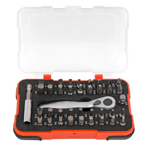 Eieenotee 39-Teiliges Spezial-Schraubendreher-Schraubendreher-Set, Silberfarbenes und Schwarzes Metall, Multifunktionaler Ratschenschraubendreher, Schraubendreherkopf Eieenotee 39-Teiliges Spezial-Schraubendreher-Schraubendreher-Set, Silberfarbenes und Schwarzes Metall, Multifunktionaler Ratschenschraubendreher, Schraubendreherkopf von Eieenotee