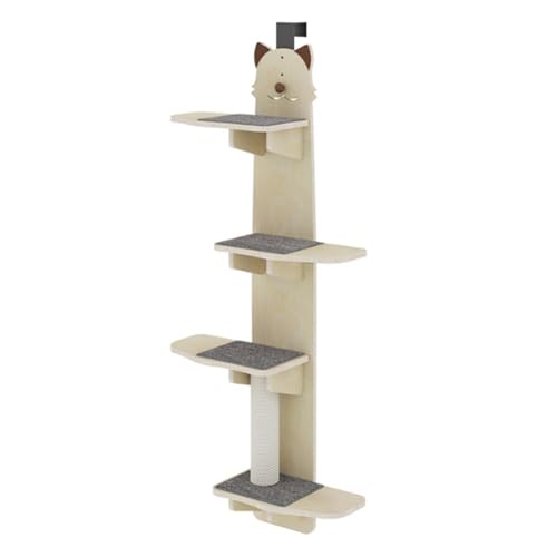 Eieenotee 4-Ebenen T¨¹rh?ngender Katzenkletterer f¨¹r Innenkatzen Greifen Sie das Brett Vertikaler Katzenregal- Plank Katzenkopf - 1,7 Meter von Eieenotee