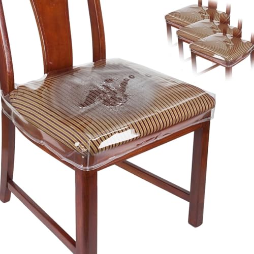 Eieenotee 4 Pack Clear Plastic Dining Chair Deckt PVC -Sitze Protektor Einstellbare wasserdichte St¨¹hle Schlupfdecke Eieenotee 4 Pack Clear Plastic Dining Chair Deckt PVC -Sitze Protektor Einstellbare wasserdichte St¨¹hle Schlupfdecke von Eieenotee