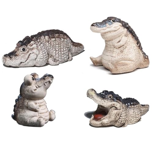 Eieenotee 4 Stück Krokodil-Teehaustier-Figuren, Handgefertigte Niedliche Mini-Statuen für Wohnzimmer, Schreibtisch, Dekoration, Teestube, Geschenke, Einfach zu Verwenden Eieenotee 4 Stück Krokodil-Teehaustier-Figuren, Handgefertigte Niedliche Mini-Statuen für Wohnzimmer, Schreibtisch, Dekoration, Teestube, Geschenke, Einfach zu Verwenden von Eieenotee