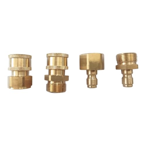 Eieenotee 4-Teiliges Hochdruckreiniger-Adapterset M22-14 mm auf 1/4, Hochdruckreiniger-Anschlüsse, Adapter, Hochdruckreiniger-Schnellanschluss-Set von Eieenotee