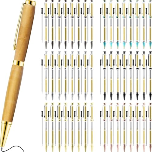 Eieenotee 48pcs Hölzerne Slim 7mm Twist Stift Kit für DIY -Drehprojekte, Kupfer -Stifthandwerks -Set für Bürovorräte von Eieenotee