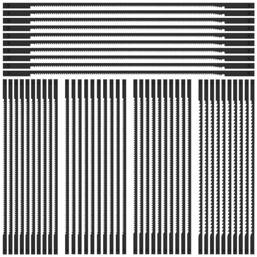 Eieenotee 50 Stück Laubsägenblatt mit Stiftenden 5 Hochkohlenstoffstahl Laubsäge Kompatibel für 3921 3922 3923 Holzbearbeitung für, Leicht zu Verwenden und Langlebig, Feine Verarbeitung von Eieenotee