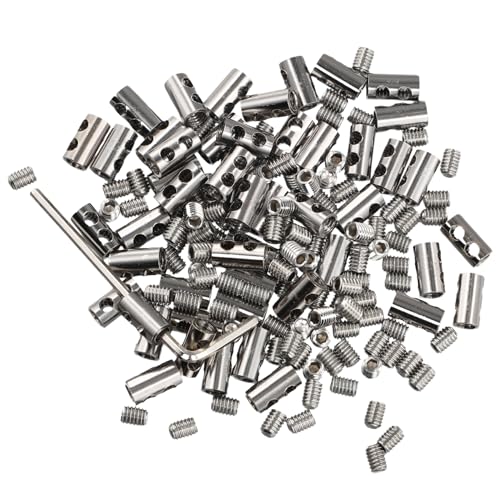 Eieenotee 50-Teilige Drahtseilklemme für 3 mm Kabelbefestigungsclip, Verstellbare Schraube, Kupfermetallvorrichtung, Schlingenbefestigungszubehör Eieenotee 50-Teilige Drahtseilklemme für 3 mm Kabelbefestigungsclip, Verstellbare Schraube, Kupfermetallvorrichtung, Schlingenbefestigungszubehör von Eieenotee
