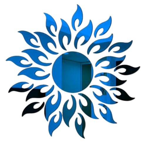 Eieenotee 5Set DIY Aufkleber Wandaufkleber Wintergarten Wandaufkleber TV-Schrank Decke Kunst Abnehmbare Spiegelform Dekoration, Blau von Eieenotee