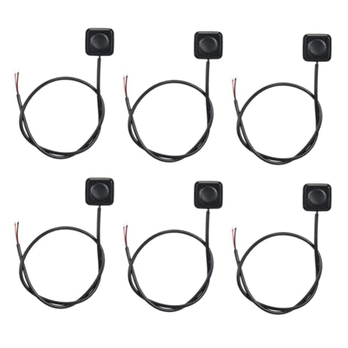Eieenotee 6-Teiliger Momentschalter, Momentan-Druckknopf-Ein-Aus-Schalter, 12 V, 24 V, Oberflächenmontierter Mini-Tastenschalter, Langlebig, Einfache Installation, Langlebig von Eieenotee