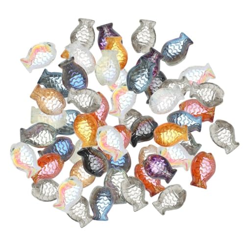 Eieenotee 60 STK. Kristallanhänger in Fischform 10X14mm, Glas Facettiert, Bastelmaterial für Schmuckherstellung, Lieferant für Ohrringteile von Eieenotee