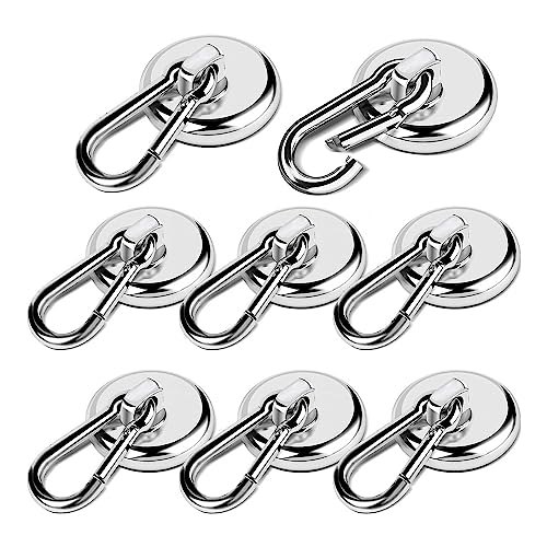 Eieenotee 8 Stück Magnetische Haken, Robust, mit Karabinerhaken, NdFeB-Hochleistungsmagnete, Starker Haken, für Grill, Aufhängen, Kreuzfahrt, Küche, Garage, Kühlschrank Eieenotee 8 Stück Magnetische Haken, Robust, mit Karabinerhaken, NdFeB-Hochleistungsmagnete, Starker Haken, für Grill, Aufhängen, Kreuzfahrt, Küche, Garage, Kühlschrank von Eieenotee