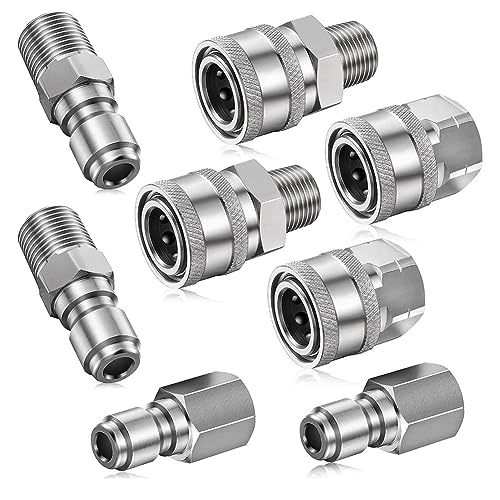 Eieenotee 8PCS Silber Edelstahl Männlich Weiblich Schnellverbinder NPT 3/8 (Innen- und Außengewinde) von Eieenotee