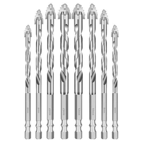 Eieenotee 8pcs Vier-Flute Sawtooth Excentric Mauerwerk Drill Bits, Leistung für Harte Materialien Entwickelt Eieenotee 8pcs Vier-Flute Sawtooth Excentric Mauerwerk Drill Bits, Leistung für Harte Materialien Entwickelt von Eieenotee
