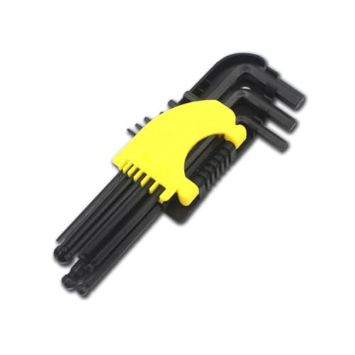 Eieenotee 9-In-1 Ball-End Hex-Wrench-Set Sechskantschraubendreher-Werkzeug-Set Vierkantschlüssel-Set Schwarz Stahl Pflaumen-Hexagon-Schlüssel Eieenotee 9-In-1 Ball-End Hex-Wrench-Set Sechskantschraubendreher-Werkzeug-Set Vierkantschlüssel-Set Schwarz Stahl Pflaumen-Hexagon-Schlüssel von Eieenotee