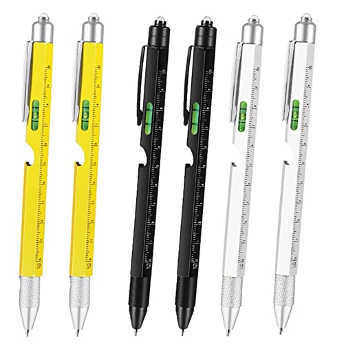 Eieenotee 9-In-1-Multitool-Stift für - LED-Licht, Stylus, Schraubendreher, ÖFfner, Lineal, Wasserwaage Geschenke für 6 STÜCKE Eieenotee 9-In-1-Multitool-Stift für - LED-Licht, Stylus, Schraubendreher, ÖFfner, Lineal, Wasserwaage Geschenke für 6 STÜCKE von Eieenotee