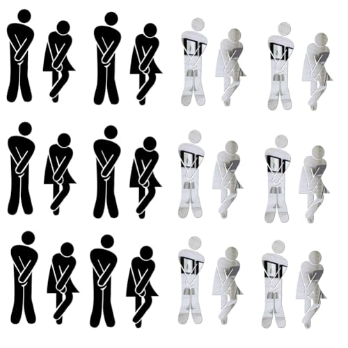 Eieenotee Abnehmbares -Waschraum-WC-Badezimmer-WC-Schild, DIY-3D-Aufkleber-, Abnehmbarer Süßer -WC-Aufkleber von Eieenotee