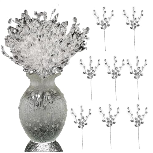 Eieenotee Acrylblüten 25 Stücke 5,9 Wassertropfen Formkristallblütenperlen für Hochzeit Weihnachtsfeier DIY - von Eieenotee