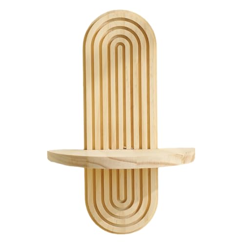 Eieenotee B?hmisches Ovales Wandregal Aus Massivholz mit Gewinde, Wandmontage Aus f¨¹r die Wohnzimmerdekoration B von Eieenotee