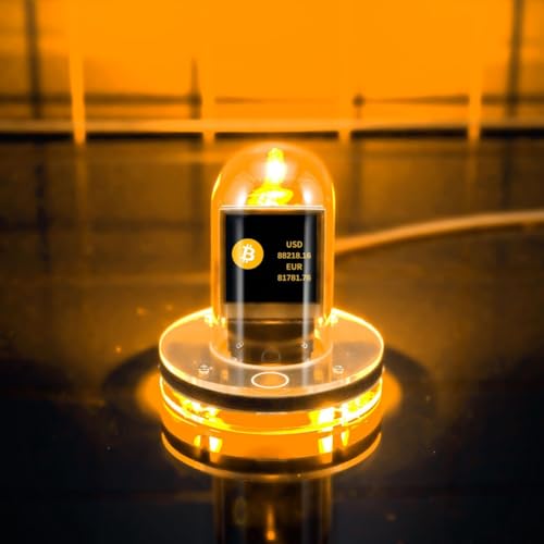 Eieenotee Bitcoin Nixie Tube Clock Flip Wetteruhr mit Farbenfrohen RGB -Lichtern und WiFi -Wetterstation DIY -Album und GIF -Animationen von Eieenotee