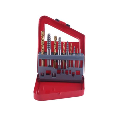 Eieenotee Bolzenentfernungs-Bohrer-Ausdreher-Montagesatz, 10-Teiliges Set, Gold- und Silber-Easy-Out-Schraubenausdreher-Satz von Eieenotee