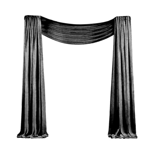 Eieenotee Chiffon Sheer Curtain Vorhänge 29,5 "X 19,6ft 1 Panel für Hochzeitsbogen Draping Stoff für Hochzeitszeremonie Hallowmas Schwarz Eieenotee Chiffon Sheer Curtain Vorhänge 29,5 "X 19,6ft 1 Panel für Hochzeitsbogen Draping Stoff für Hochzeitszeremonie Hallowmas Schwarz von Eieenotee