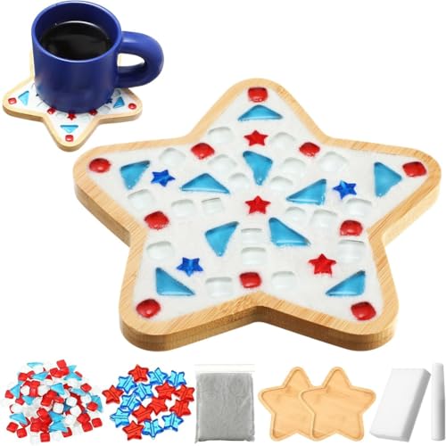 Eieenotee DIY Glas Mosaik Fliesen Rot Blau Geschenk für Erwachsene Patriotische Handgemachte Hausdekoration Eieenotee DIY Glas Mosaik Fliesen Rot Blau Geschenk für Erwachsene Patriotische Handgemachte Hausdekoration von Eieenotee
