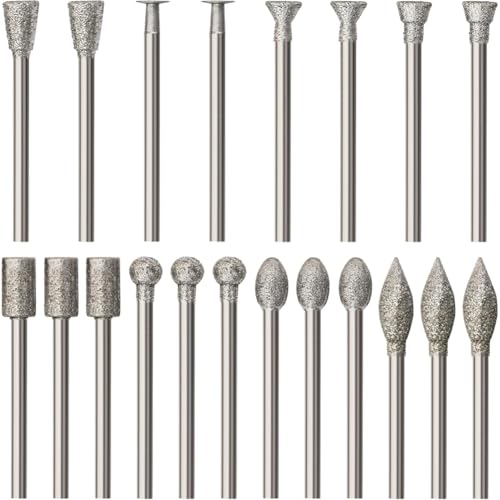 Eieenotee Diamond Burr Bits Polishing Kits Rotary -Werkzeuge Zubehör mit 1/8 "Schaft zum Schnitzen, Gravur Eieenotee Diamond Burr Bits Polishing Kits Rotary -Werkzeuge Zubehör mit 1/8 "Schaft zum Schnitzen, Gravur von Eieenotee