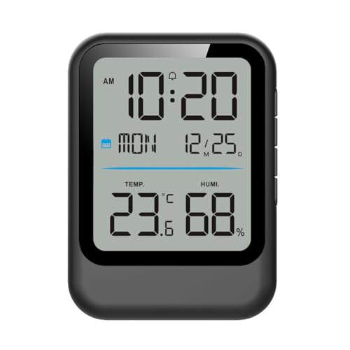 Eieenotee Digitale Elektronische Temp Feuchtigkeitssensor Zeit/Woche/Datum Display Kleiner LED -Schreibtischuhr Schwarz Schwarz Eieenotee Digitale Elektronische Temp Feuchtigkeitssensor Zeit/Woche/Datum Display Kleiner LED -Schreibtischuhr Schwarz Schwarz von Eieenotee