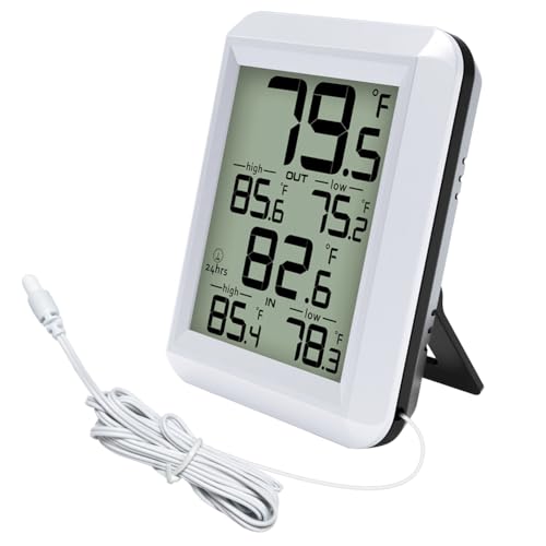 Eieenotee Digitales Thermometer Hygrometer Innen Au?entemperatur Wettervorhersage Kabellos Elektronische Tischuhr Temperatur von Eieenotee