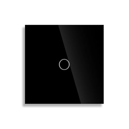 Eieenotee EU 1Gang 2way Dual Touch Switch Temperierte Glasschalter Schlafzimmer Treppensensorschalter Kein Wi-Fi Schwarz Benötigt von Eieenotee