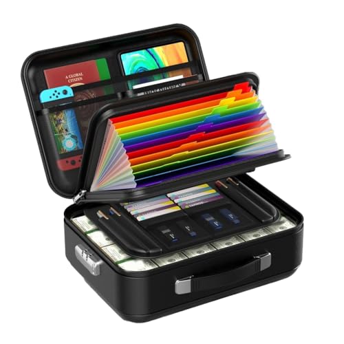 Eieenotee Feuerfeste Wasserfeste Hard Case Safe Box für Zertifikate mit Kombinationsschloss, Feuerfeste Dokumentbox von Eieenotee