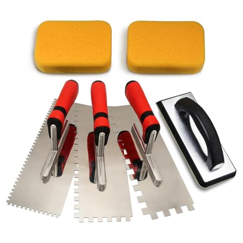 Eieenotee Fliesentools Edelstahlquadratzahnspachtel-Set Fugenkelle und Fugenschwamm Fliesenverlegewerkzeuge Eieenotee Fliesentools Edelstahlquadratzahnspachtel-Set Fugenkelle und Fugenschwamm Fliesenverlegewerkzeuge von Eieenotee
